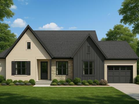 Modern Home Floor Plan with 5 Bedrooms, CAD Blueprint Designs