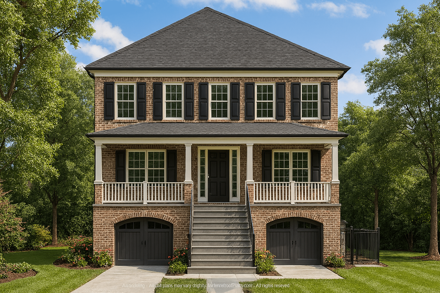 Modern Home Plan Coastal Style with 3 Floors, 5 Bedrooms & Tandem Garage