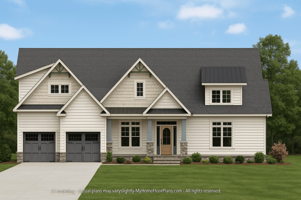 Modern Home Plan with 2 Floors & CAD Design for 5 Bedrooms