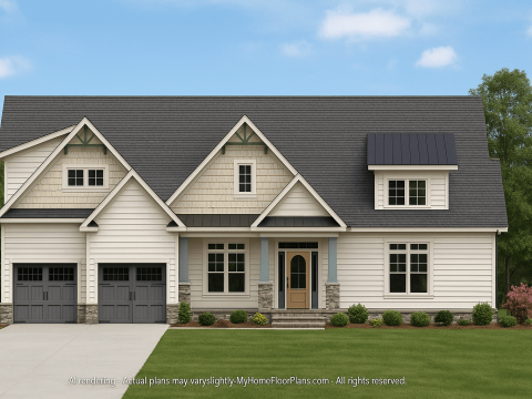 Modern Home Plan with 2 Floors & CAD Design for 5 Bedrooms