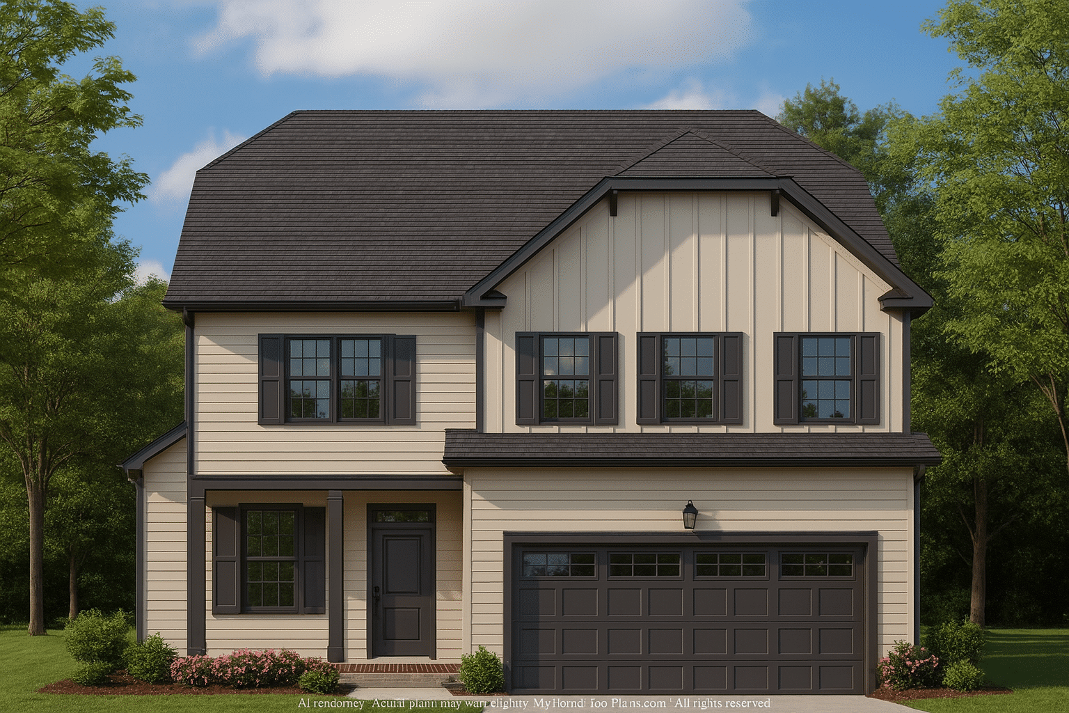 Modern Home Plan with 2 Stories, CAD Blueprint & Features