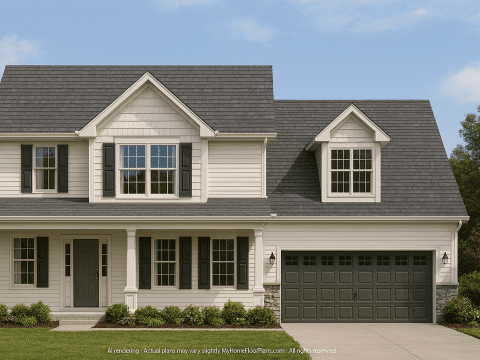 Modern Home Plan with 2-Story Blueprint & CAD Designs
