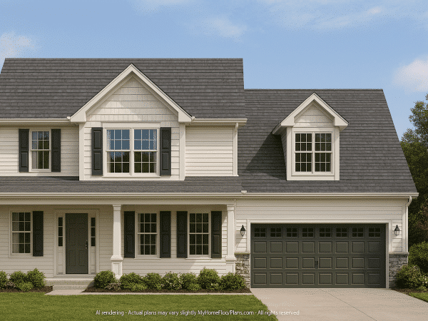 Modern Home Plan with 2-Story Blueprint & CAD Designs