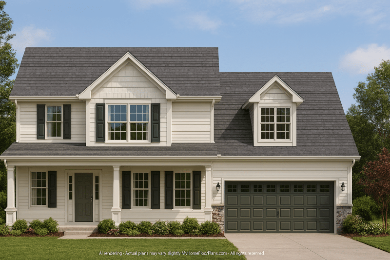 Modern Home Plan with 2-Story Blueprint & CAD Designs