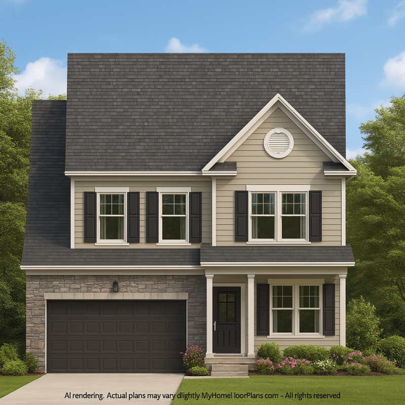 Modern Home Plan with 4 Bedrooms, 2 Stories & CAD Designs