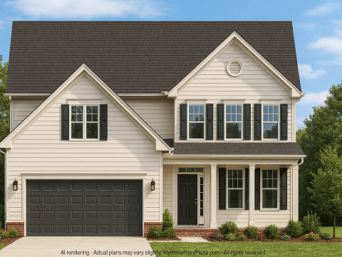 Modern Home Plan with 4 Bedrooms, CAD Floor Plan, and Vaulted Ceilings