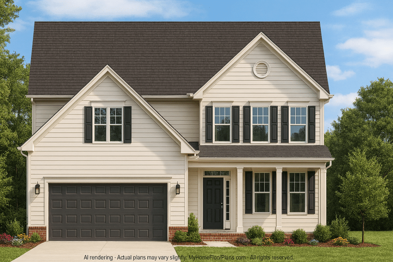 Modern Home Plan with 4 Bedrooms, CAD Floor Plan, and Vaulted Ceilings