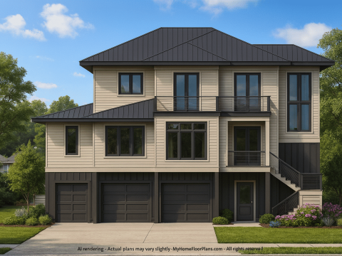 Modern Home Plan with CAD Designs, Floor Plans & Blueprint
