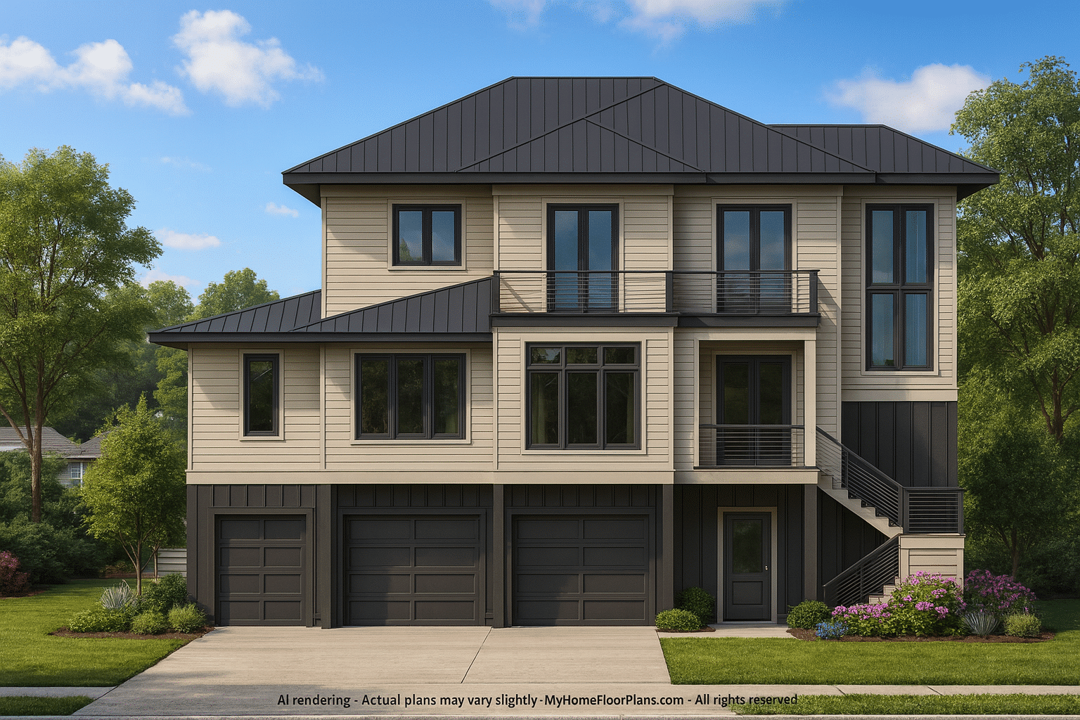 Modern Home Plan with CAD Designs, Floor Plans & Blueprint