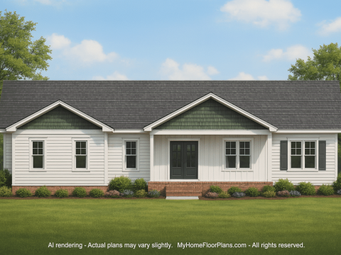 Modern Home Plan with Open Floor Plan & Vaulted Ceilings