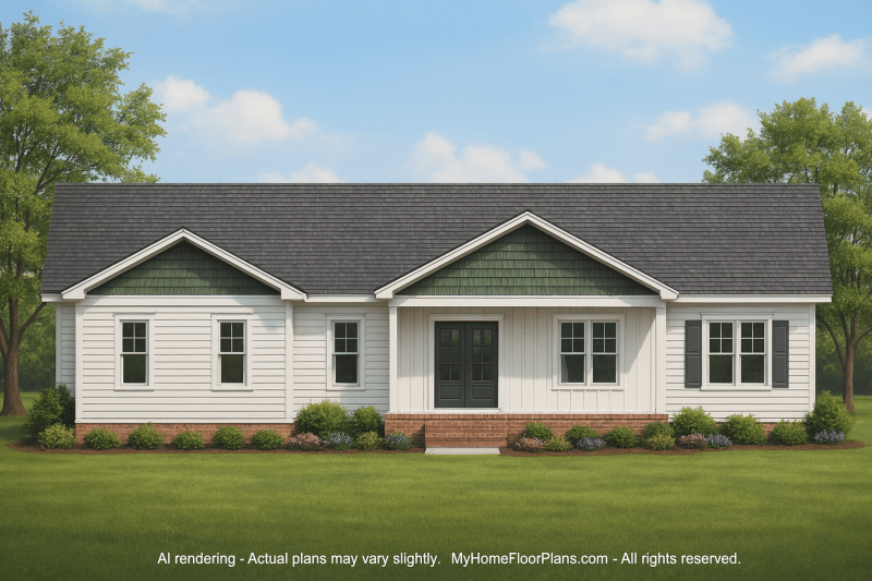 Modern Home Plan with Open Floor Plan & Vaulted Ceilings