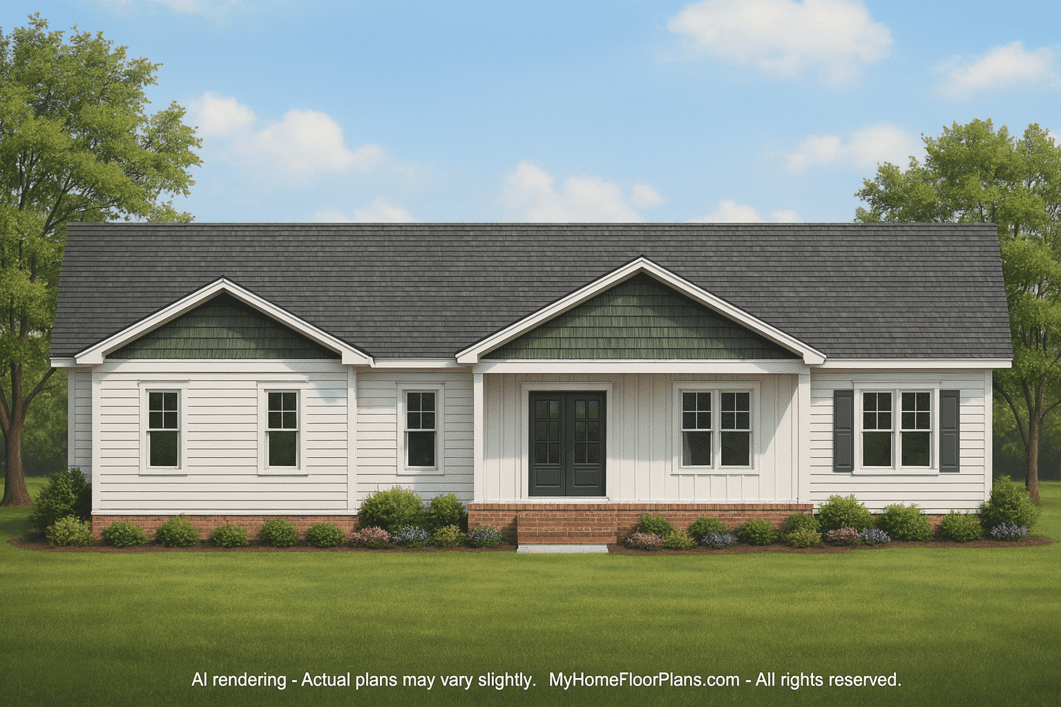 Modern Home Plan with Open Floor Plan & Vaulted Ceilings