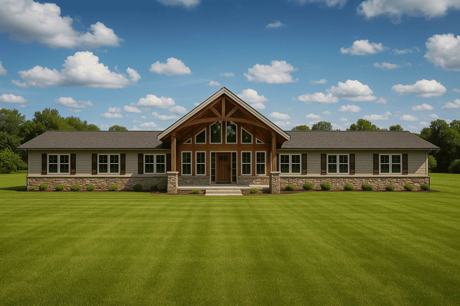 Modern Home Plan with Open Floor Plan and Ranch Design