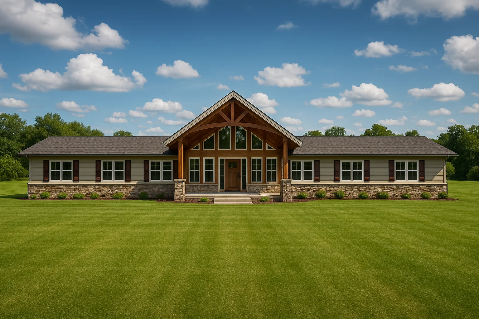 Modern Home Plan with Open Floor Plan and Ranch Design