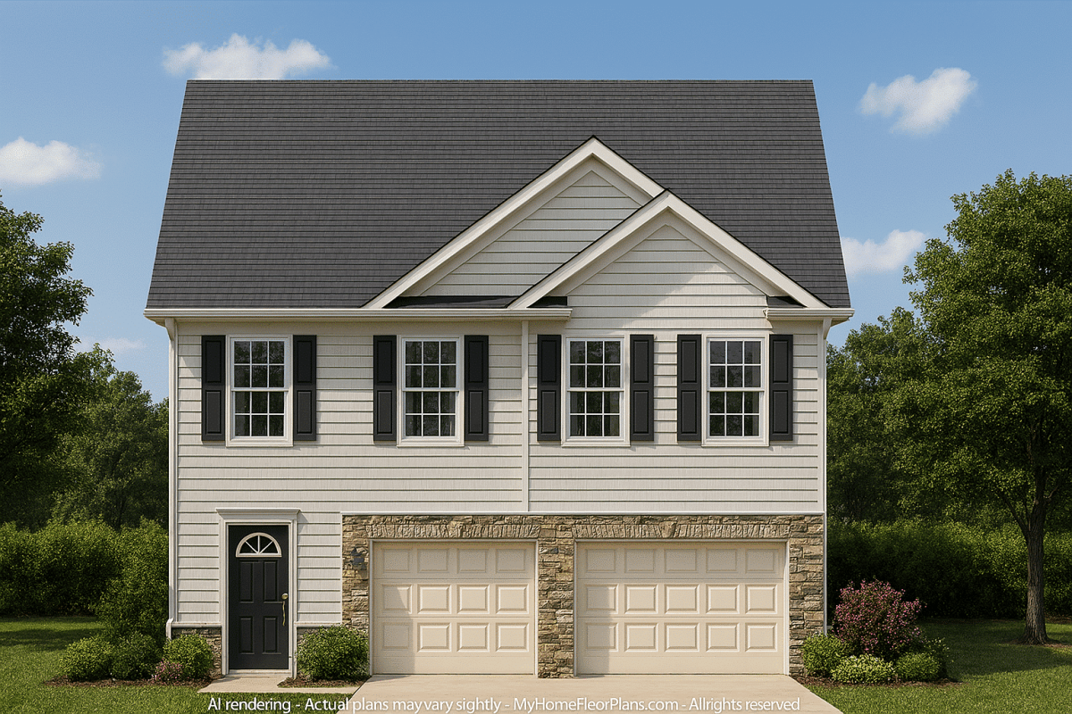 Modern Suburban Home Design with 5 Bedrooms & 2-Car Garage
