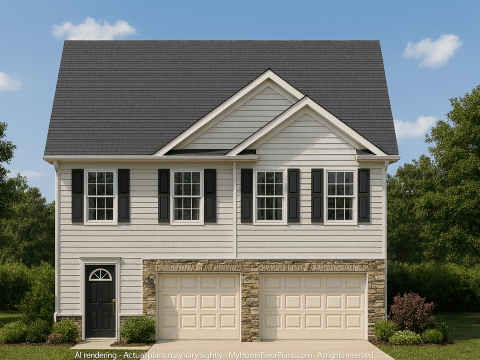 Modern Suburban Home Design with 5 Bedrooms & 2-Car Garage