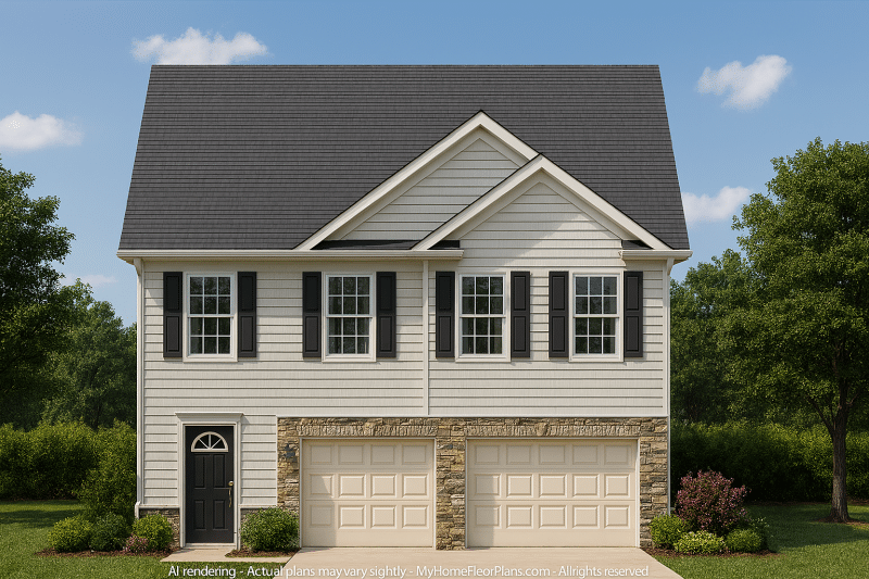 Modern Suburban Home Design with 5 Bedrooms & 2-Car Garage