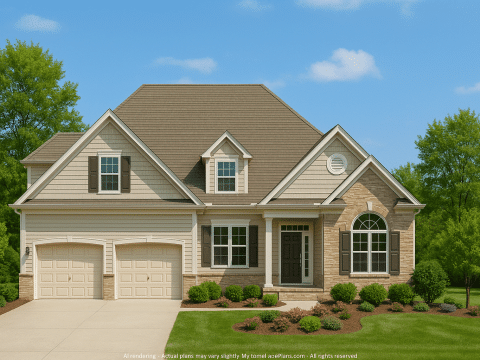 Modern Suburban Home Plan with 4 Bedrooms and Open Floor Plan