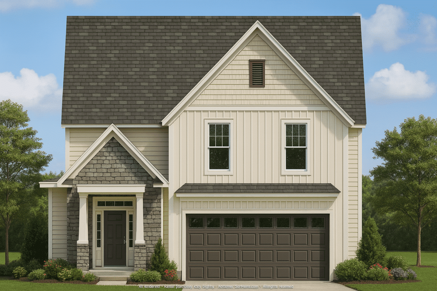 Modern Suburban Home Plan with CAD Blueprints and 2-Story Design