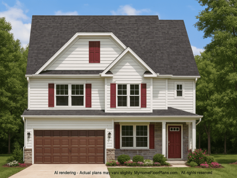 Modern Suburban Home Plan with Craftsman CAD Designs