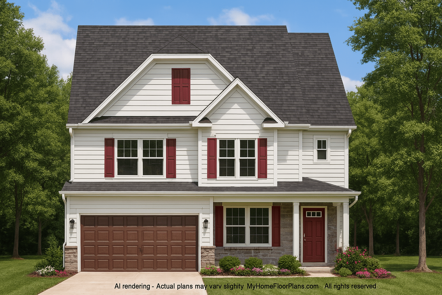 Modern Suburban Home Plan with Craftsman CAD Designs