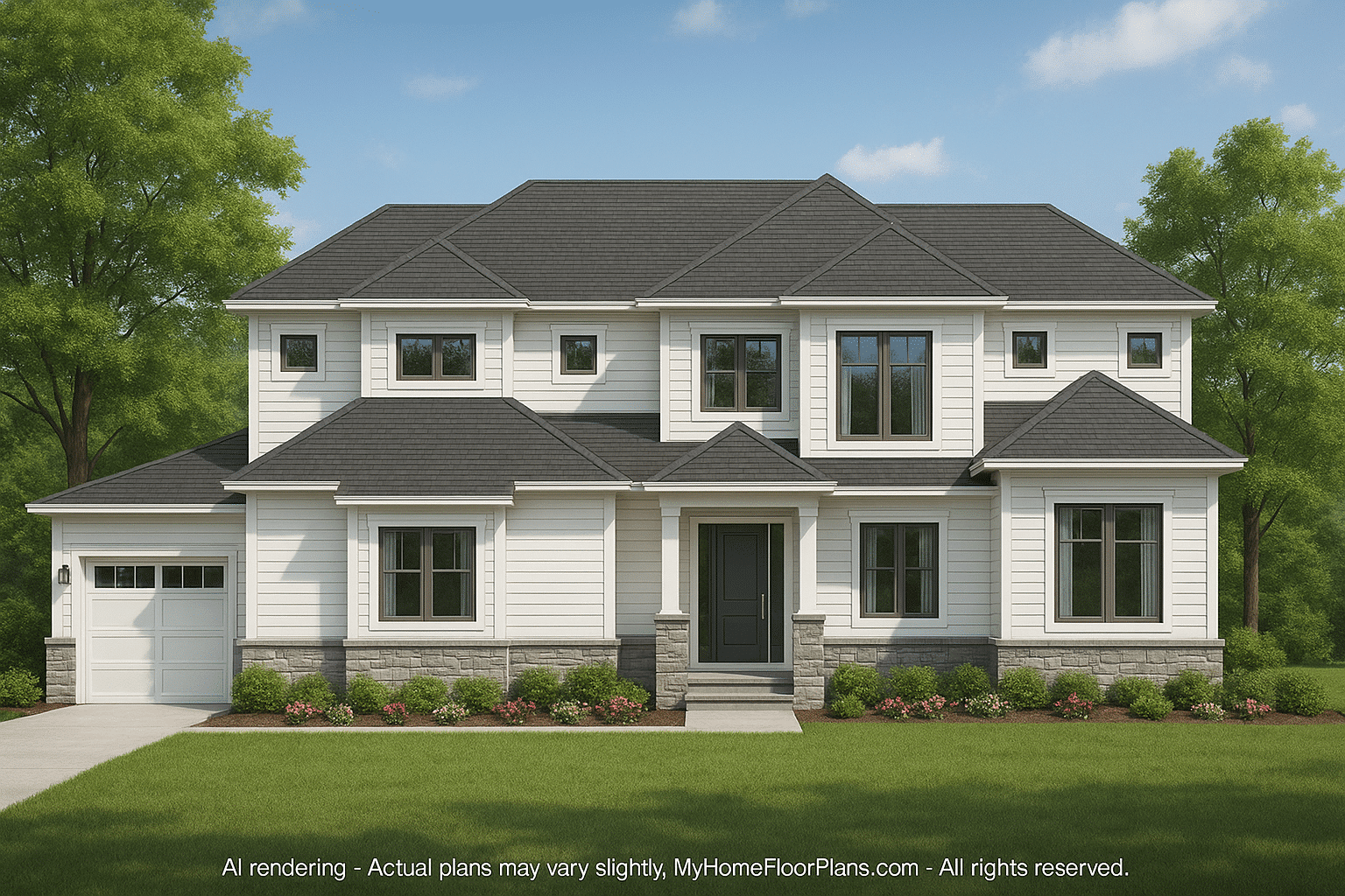 Modern Suburban Home Plan with Detailed Blueprint Designs