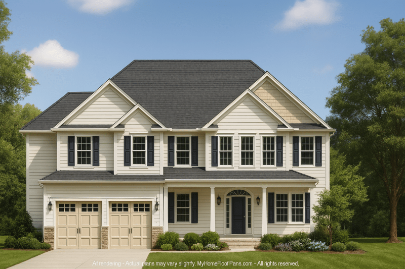 Modern Suburban Home Plan with Spacious Floor Plan & CAD Designs
