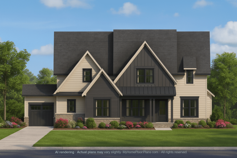 Modern Suburban Home Plan with Spacious Layout and CAD Design