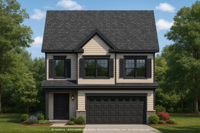 Modern Suburban House Plan 2-Story Layout with Open Floor Design