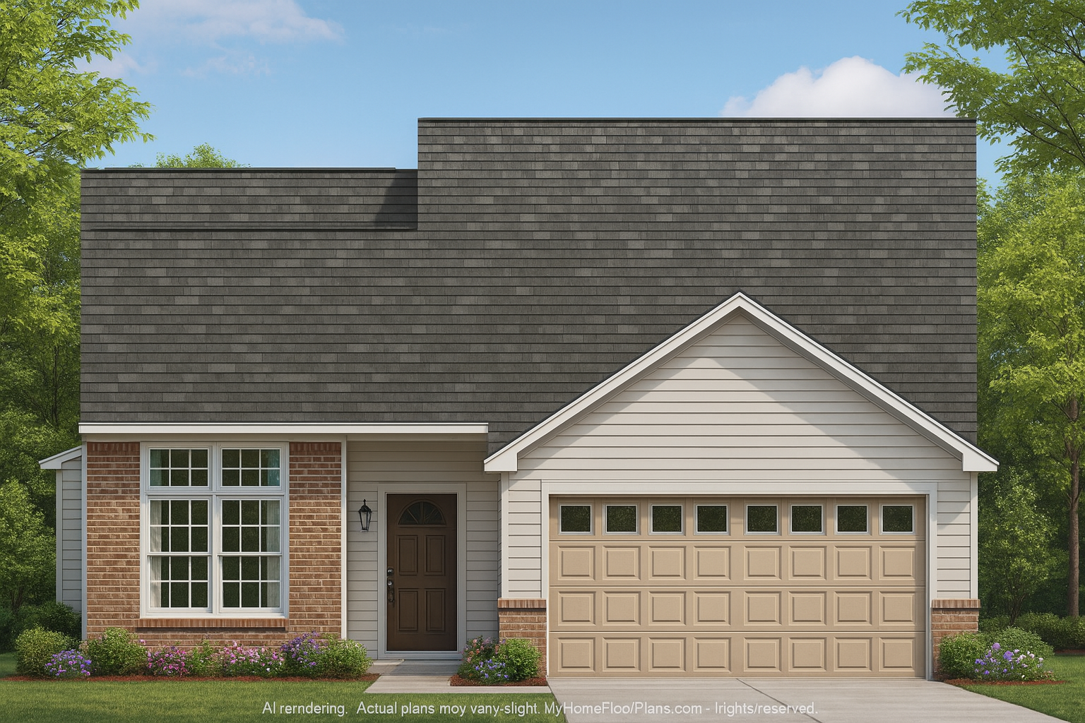 Modern Suburban House Plan with 2 Stories and Open Floor Layout