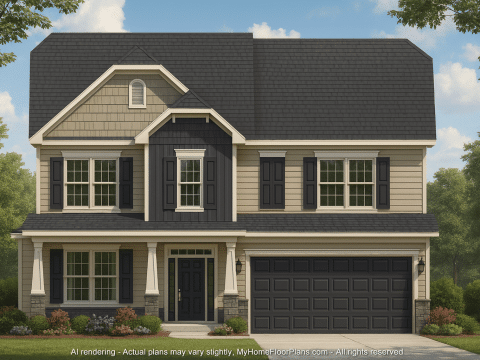 Modern Suburban House Plan with 2.5 Floors and 2-Car Garage