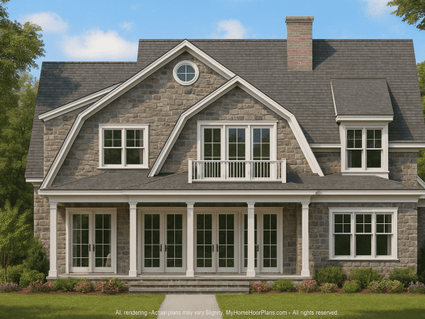 Modern Suburban House Plan with 5 Bedrooms and Vaulted Ceilings