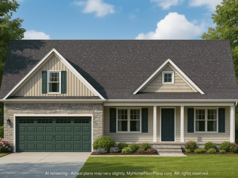 Modern Suburban House Plan with Open Floor Design and Vaulted Ceilings