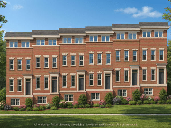 Modern Townhome Floor Plan with CAD Architecture Design