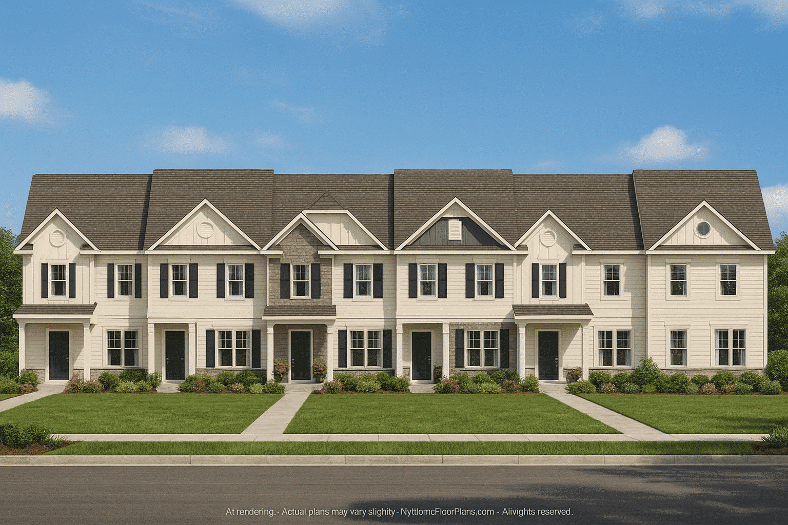 Modern Townhome Plan Stunning 6-Unit Floor and Design Blueprint