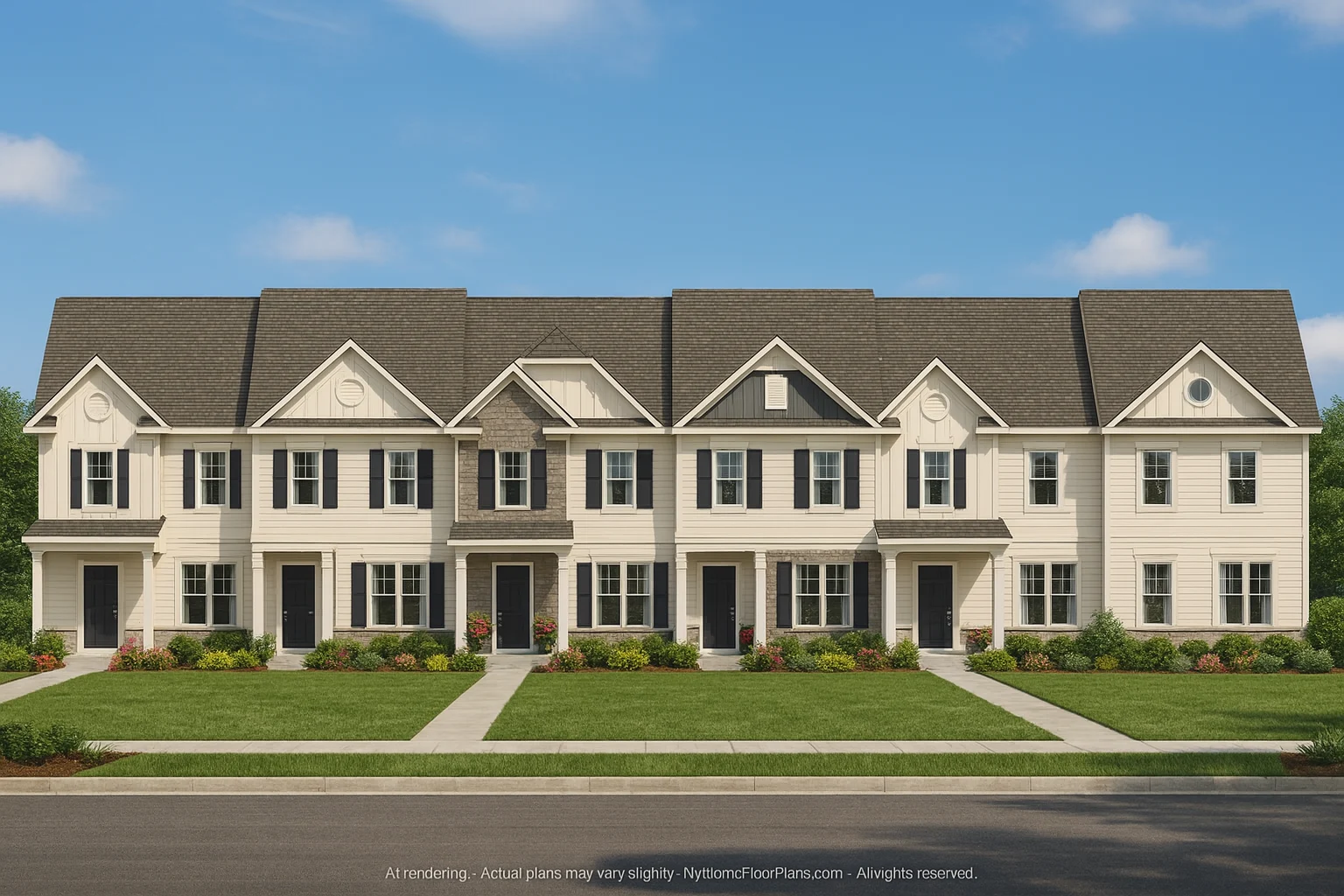 Modern Townhome Plan Stunning 6-Unit Floor and Design Blueprint