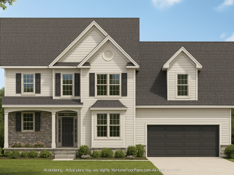 Modern Traditional House Plan with 2 Stories and Bonus Room