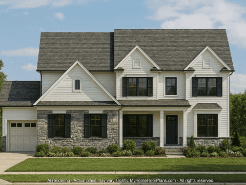 Modern Transitional House Plan with Optional 3rd Floor