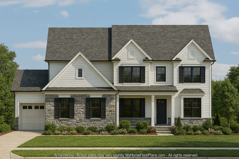 Modern Transitional House Plan with Optional 3rd Floor
