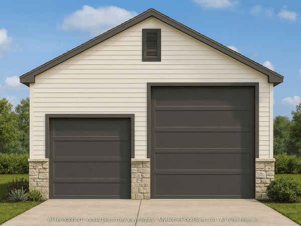Oversized Garage Plan with RV Bay and Spacious House Design