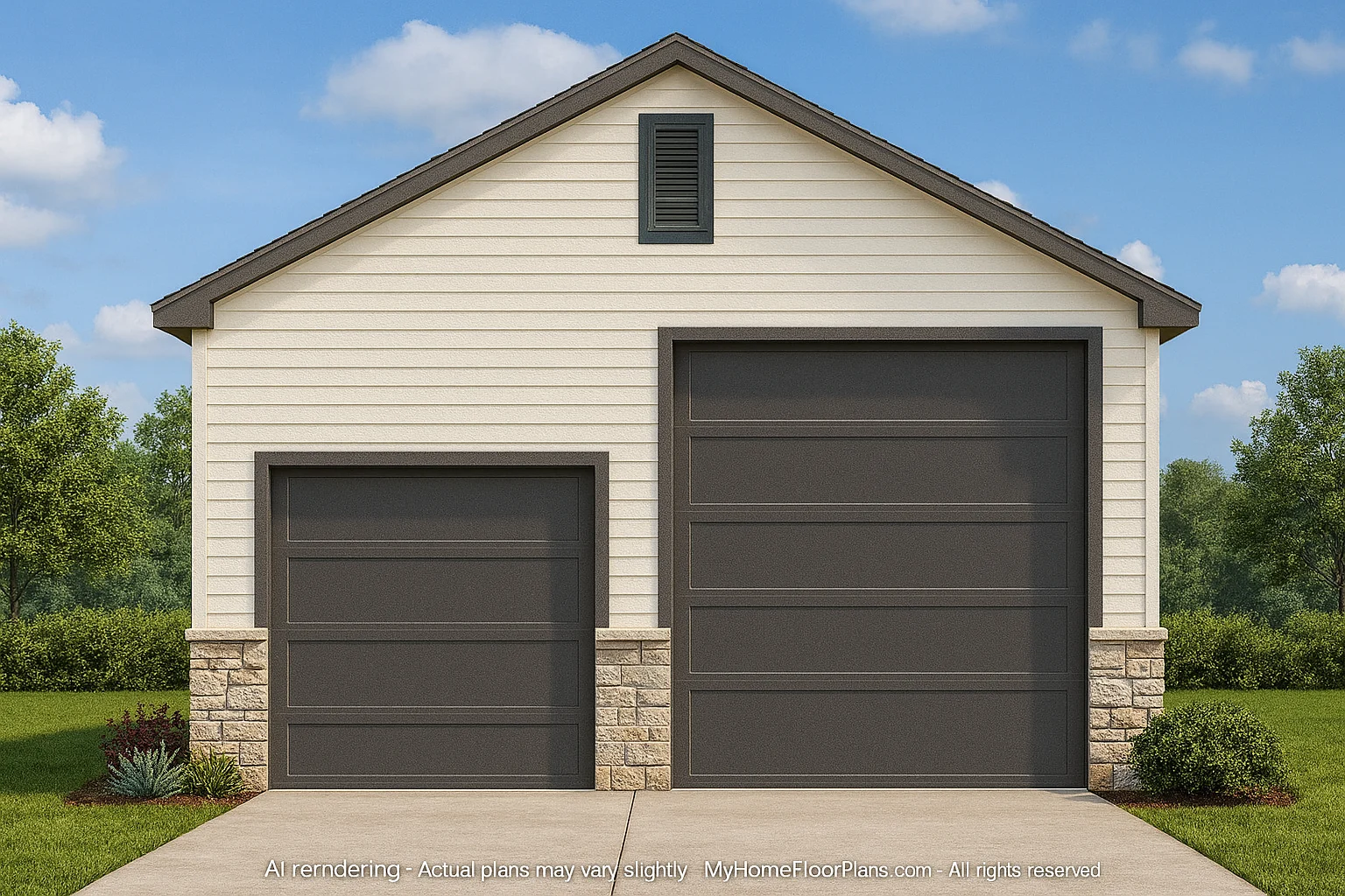Oversized Garage Plan with RV Bay and Spacious House Design