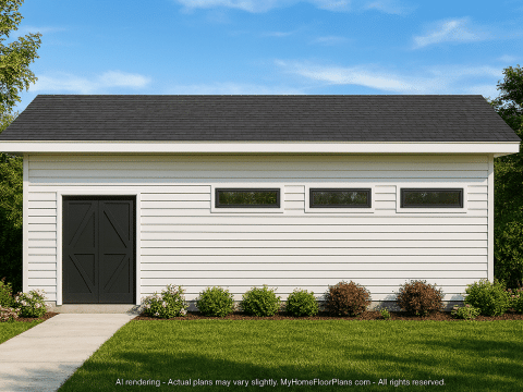 Pool House Floor Plan with Open Layout CAD Home Designs