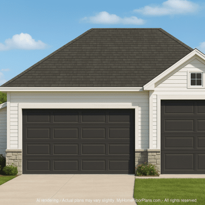 RV Garage Plan with Loft – Spacious Multi-Bay Garage Design