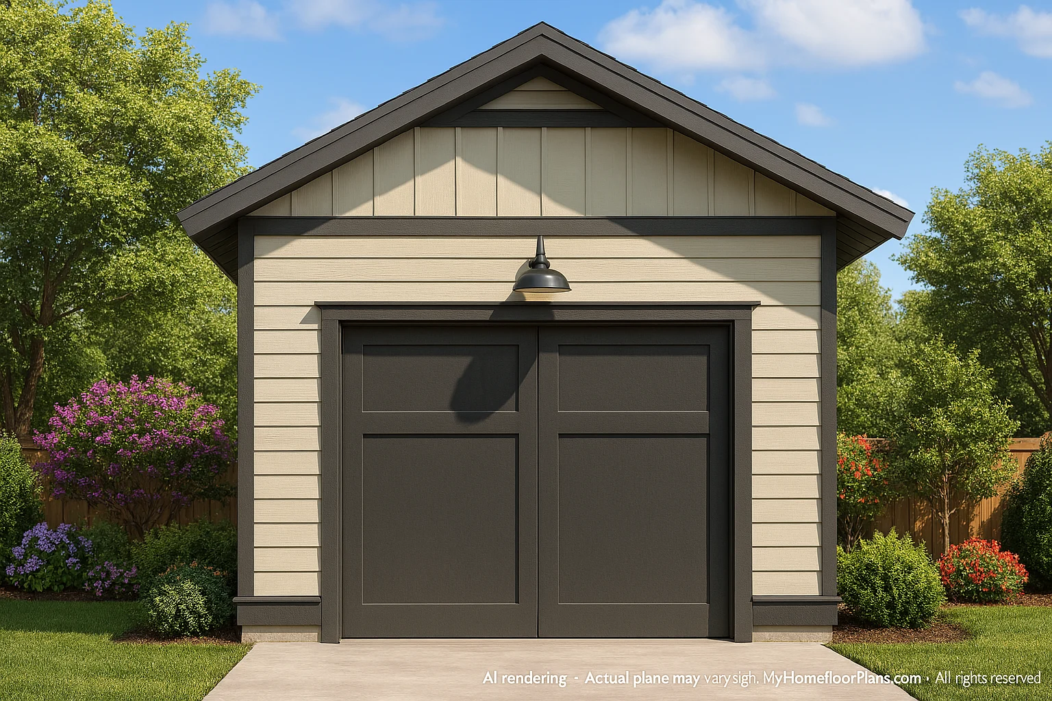 Small Garage Floor Plan for EMS or Fire Vehicle Compact Architectural Blueprint