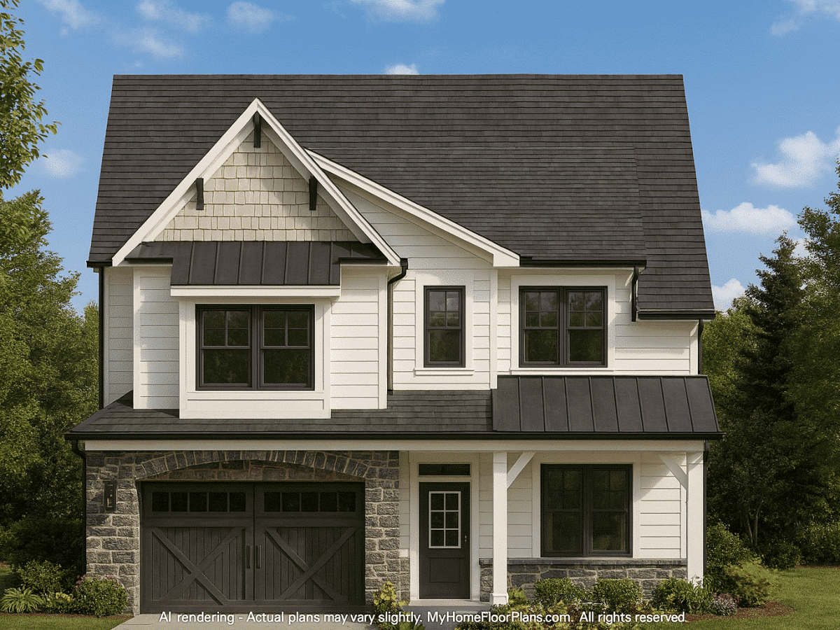 Sophisticated 2-Story House Plan with Craftsman Design & Vaulted Ceilings