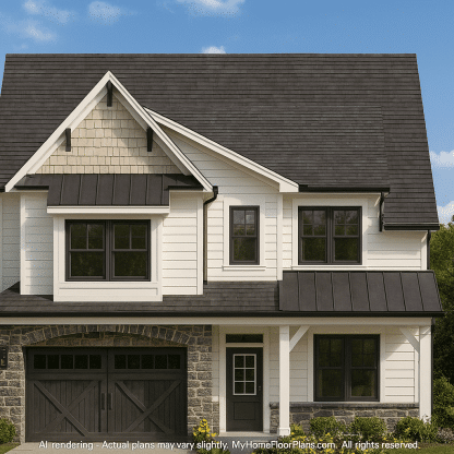 Sophisticated 2-Story House Plan with Craftsman Design & Vaulted Ceilings