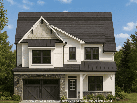 Sophisticated 2-Story House Plan with Craftsman Design & Vaulted Ceilings