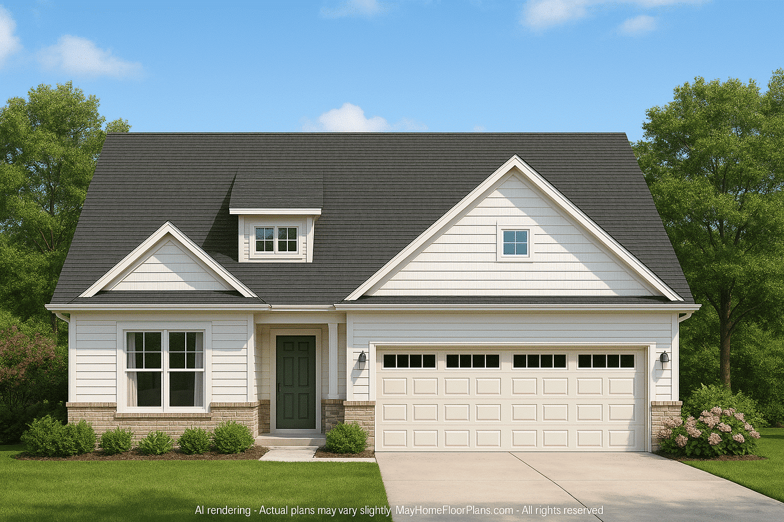 Spacious 1-Story 5-Bedroom House Plan with Modern Craftsman Design