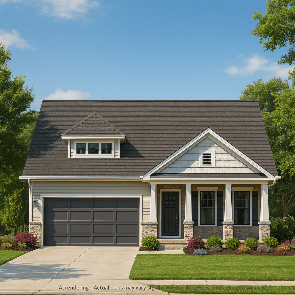 Spacious 1.5-Story House Plan with 4 Elevations & Craftsman Design