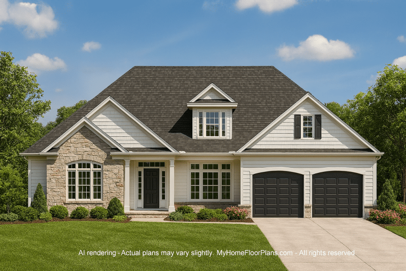 Spacious 1.5-Story House Plan with Elegant CAD Designs